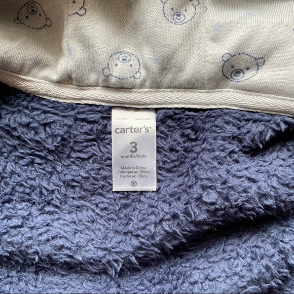 Carters Boy Fall 0-3 month Bundle Halloween sleeper and hooded fleece one piece - Picture 6 of 10